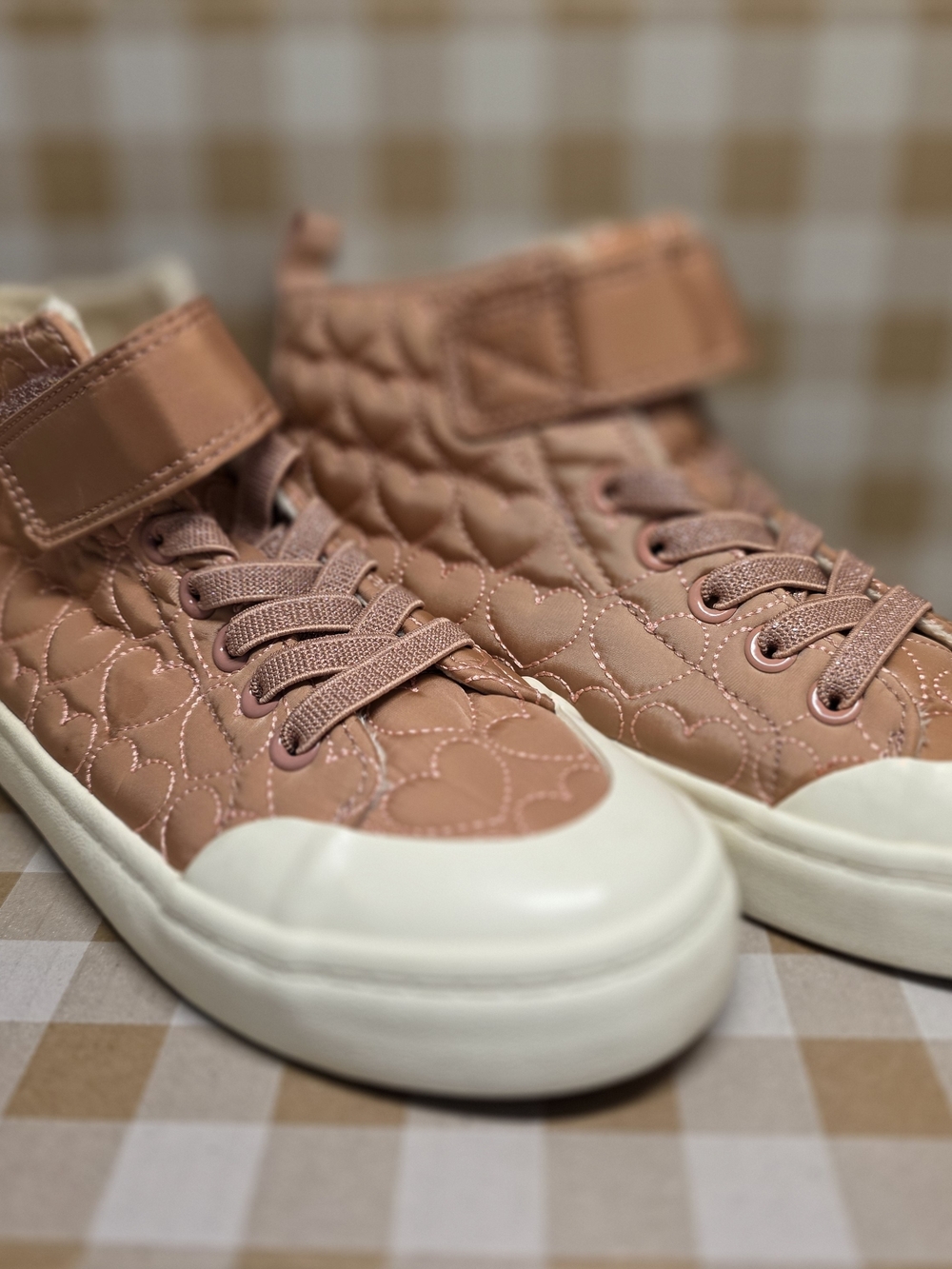 H&M Quilted Heart High-Top Sneakers - Dusty Rose